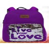 Mochila Love morada Lentejuelas Sequins