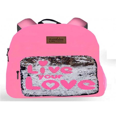 Mochila Ranking Life Rosa Lentejuelas