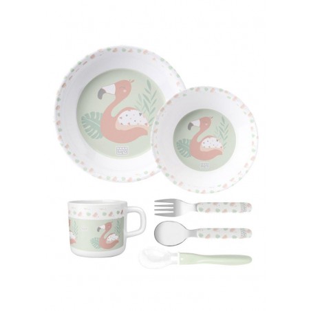 SARO VAJILLA 6 PCS FLAMINGO PARTY