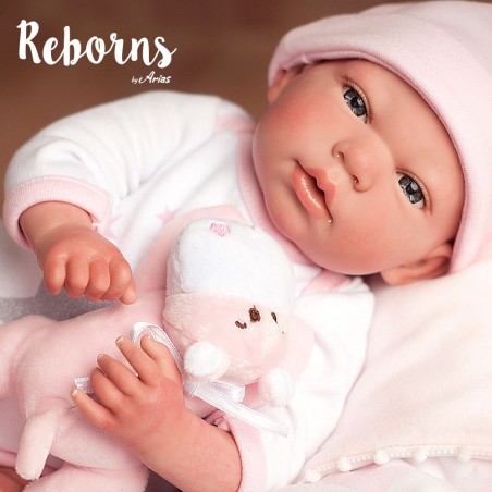 REBORN ARIAS 40 CM GALA C/ MANTA Y PELUC