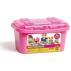 cubeta con 35 bloques rosa