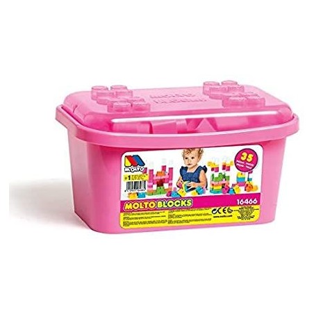 cubeta con 35 bloques rosa