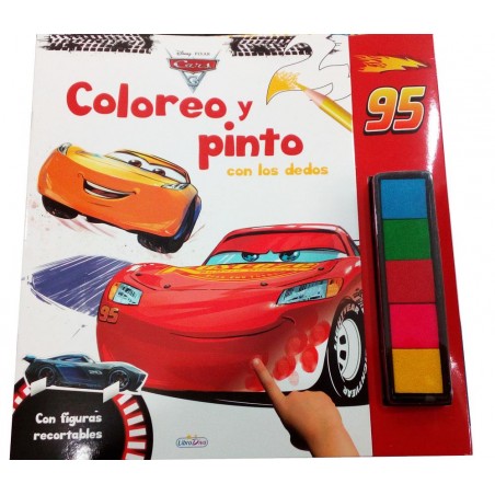 Libro Coloreo y Pinto Con Dedos - Cars