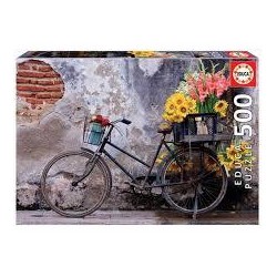 Puzzle Bicicleta con flores 500 pzs