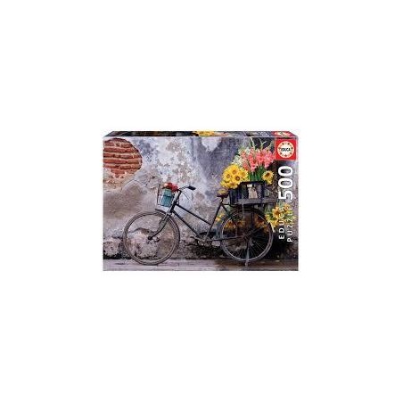 Puzzle Bicicleta con flores 500 pzs