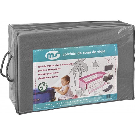 MS COLCHON CUNA VIAJE GRIS