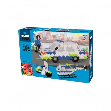 PLUS PLUS 480 PIEZAS POLICIA 3 EN 1