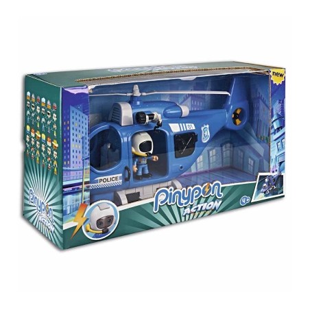 pin y pon action helicoptero policia