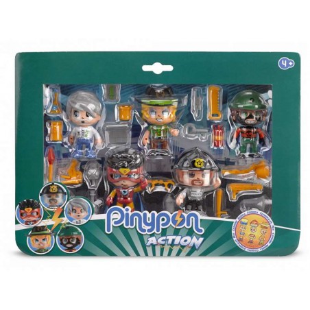 PIN Y PON ACTION 5 FIGURAS NEW