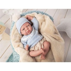 REBORN 40 CM PEDRO CON MANTA Y PELUCHE