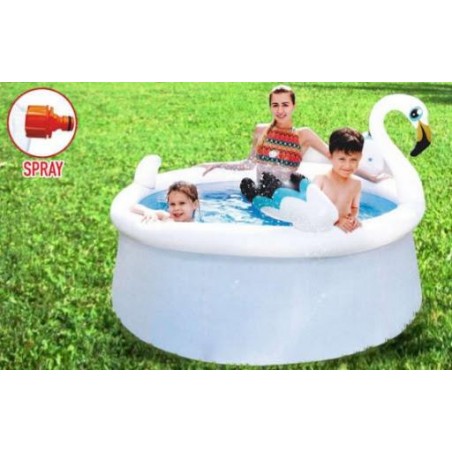 PISCINA CISNE 175X50 CM CON LANZADOR DE AGUA
