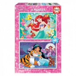 PUZZLE 2 X 48 PZAS ARIEL Y JASMIN