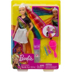 Barbie Muñeca con Pelo de Arcoiris