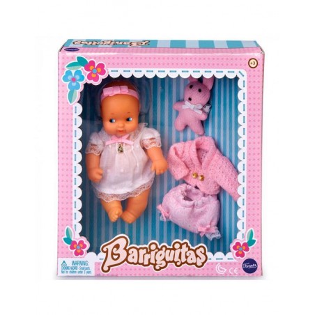 BARRIGUITAS SET DE BEBE CON ROPITA ROSA