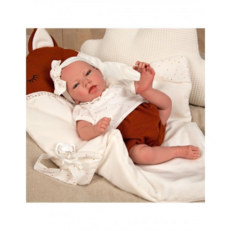 REBORN 40 CM LUNA BEIGE CON MANTA