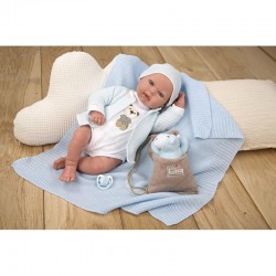 REBORN 45 CM ADRIAN CON MANTA Y PELUCHE