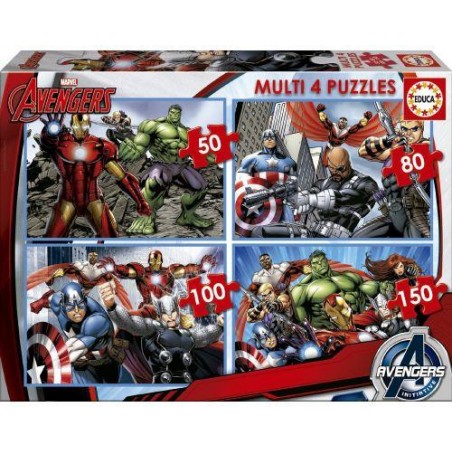 PUZZLE MULTI 4 50 80 100 150 AVENGERS