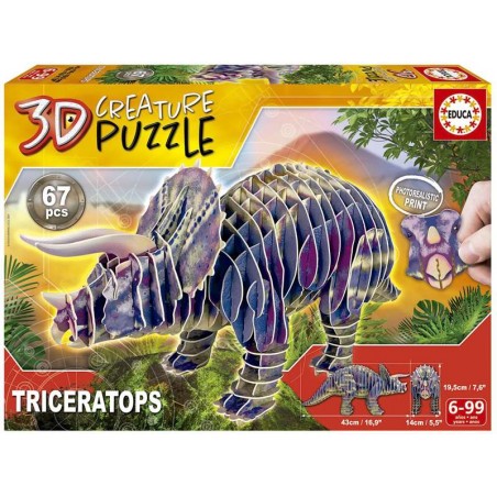 TRICERATOPS 3D CREATURE PUZZLE