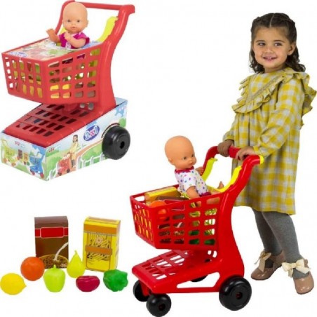 CARRITO SUPERMERCADO + ALIMENTO + MUÑECO