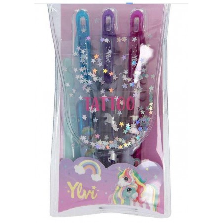 YLVI BOLIGRAFOS DE GEL PURPURINA PARA TATUAJES