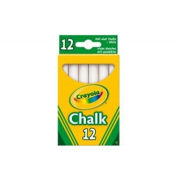 CRAYOLA 12 TIZAS BLANCAS ANTI POLVO