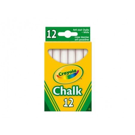 CRAYOLA 12 TIZAS BLANCAS ANTI POLVO
