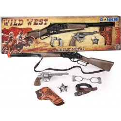 WILD WEST REVOLVER Y RIFLE 8 TIROS
