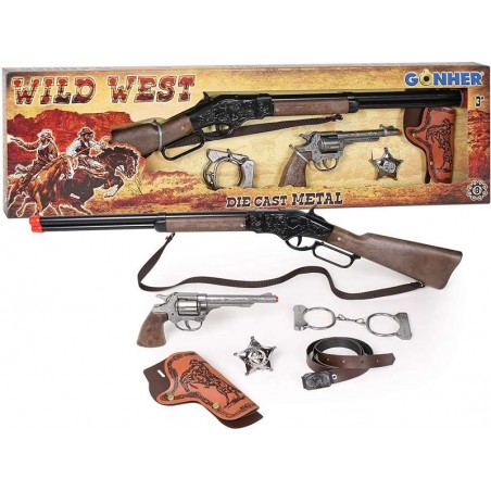 WILD WEST REVOLVER Y RIFLE 8 TIROS