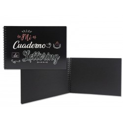 CUADERNO A5 LETTERING 32 HOJAS NEGRAS 