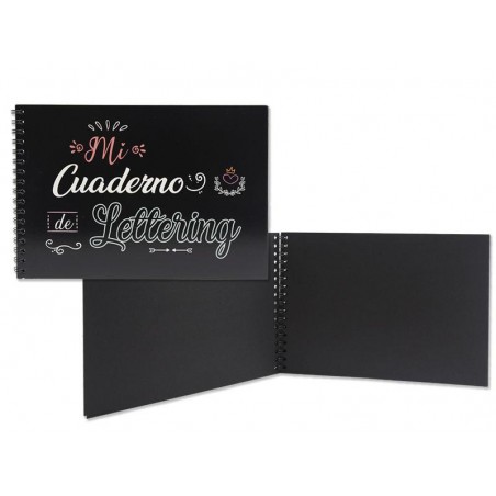 CUADERNO A5 LETTERING 32 HOJAS NEGRAS 