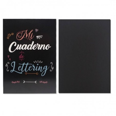 CUADERNO A4 LETTERING 50 HOJAS NEGRAS