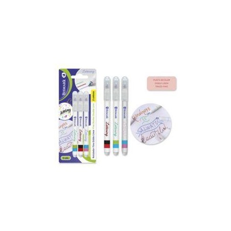 3 ROTULADORES DOBLE LINEA BICOLOR LETTERING