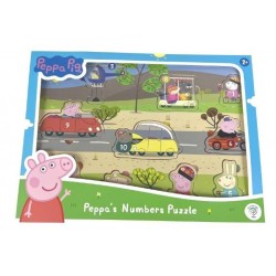 PEPPA PIG: PUZZLE DE MADERA NUMEROS  DE DeQUBE