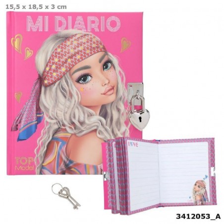 TOP MODEL DIARIO CON CANDADO SEVENTIES