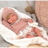 REBORN ARIAS 40 CM ABRIL ROSA CON MANTA