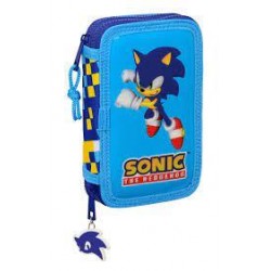PLUMIER DOBLE PÑO 28 PZAS SONIC SPEED