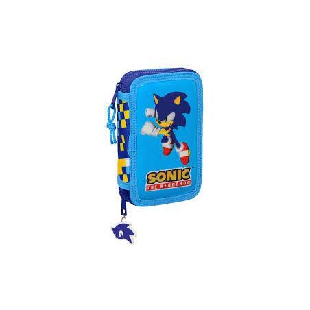 PLUMIER DOBLE PÑO 28 PZAS SONIC SPEED