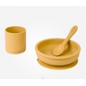 SARO SET DE ALIMENTACION SILICONA MOSTAZA