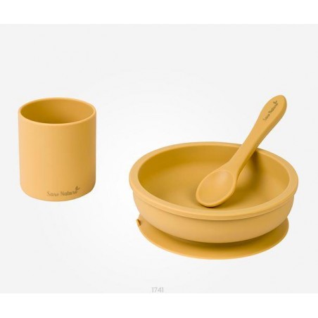SARO SET DE ALIMENTACION SILICONA MOSTAZA