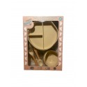 HAPPYSTEPS VAJILLA+BABERO SILICONA  BEIGE