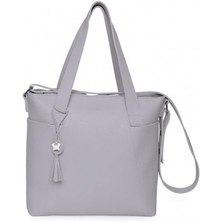 TUCTUC BOLSA PANERA POLIPIEL LOVE GRIS